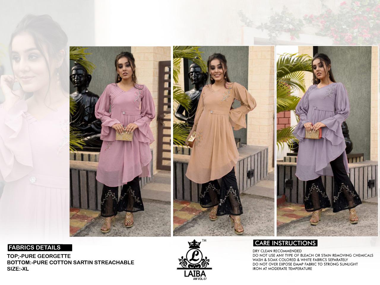 Laiba Am 57 Latst Fancy Designer Heavy party wear Georgette Readymade Collection
